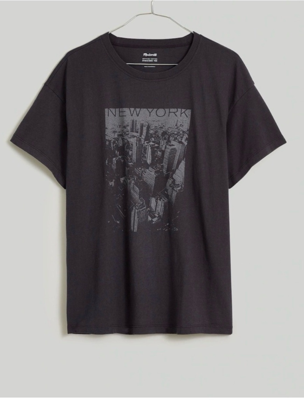 Madewell oversized  Black 'New York' Graphic Crewneck T-Shirt
